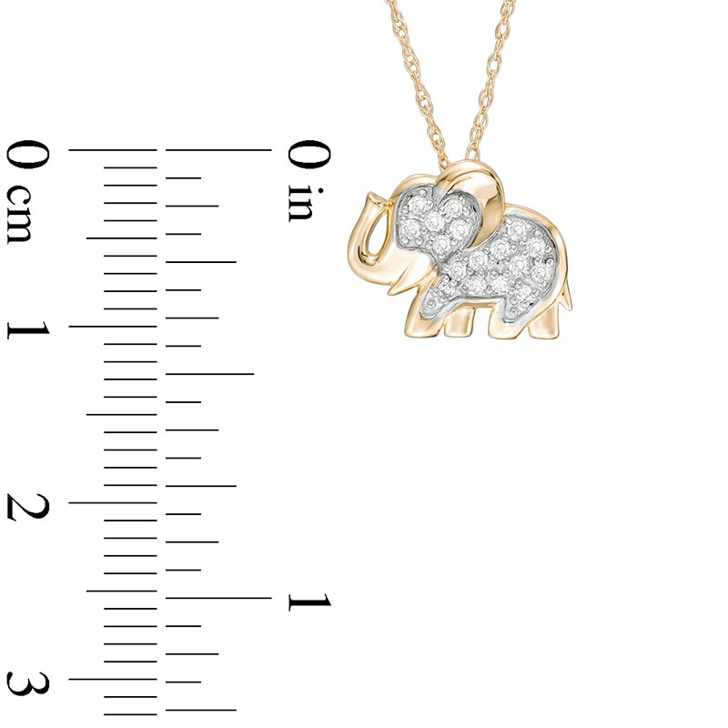 Main Image 2 of Previously Owned - 1/10 CT. T.W. Diamond Elephant Pendant in 10K Gold