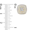 Thumbnail Image 2 of Previously Owned - 1/2 CT. T.W. Composite Diamond Vintage-Style Double Cushion Frame Stud Earrings in 10K Gold