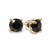 Previously Owned - 7/8 CT. T.W. Black Diamond Solitaire Stud Earrings in 10K Gold