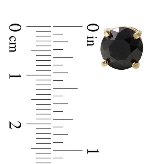 Previously Owned - 5 CT. T.w. Black Diamond Solitaire Stud Earrings in 14K Gold