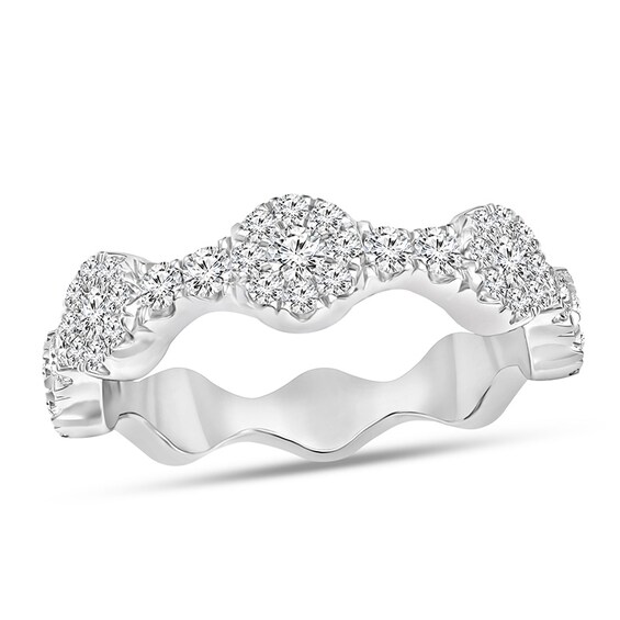 Previously Owned - 1/2 CT. T.w. Diamond Frame Stackable Band in 10K White Gold