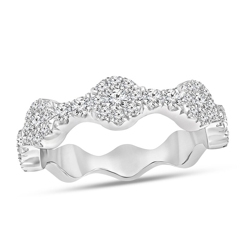 Main Image 1 of Previously Owned - 1/2 CT. T.W. Diamond Frame Stackable Band in 10K White Gold