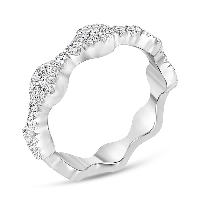 Main Image 2 of Previously Owned - 1/2 CT. T.W. Diamond Frame Stackable Band in 10K White Gold