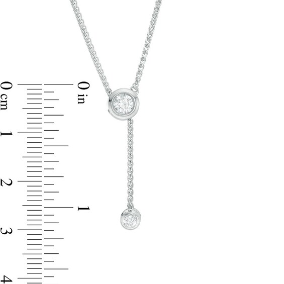 Previously Owned - 1/3 CT. T.w. Diamond Lariat Necklace in Sterling Silver - 26"