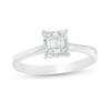 Thumbnail Image 1 of Previously Owned - 1/10 CT. T.W. Baguette and Round Composite Diamond Promise Ring in Sterling Silver