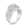 Thumbnail Image 3 of Previously Owned - 1 CT. T.W. Composite Diamond Three Stone Swirl Bypass Ring in Sterling Silver