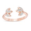 Thumbnail Image 1 of Previously Owned - 1/15 CT. T.W. Diamond Leaf Open Ring in 10K Rose Gold
