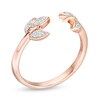 Thumbnail Image 3 of Previously Owned - 1/15 CT. T.W. Diamond Leaf Open Ring in 10K Rose Gold