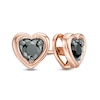 Previously Owned - 1/4 CT. T.w. Black Diamond Solitaire Heart Stud Earrings In 10K Rose Gold