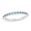 Thumbnail Image 1 of Previously Owned - 1/8 CT. T.W.  Blue Diamond Anniversary Band in 14K White Gold