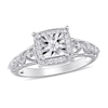 Previously Owned - 1/5 CT. T.w. Diamond Square Frame Vintage-Style Promise Ring In Sterling Silver