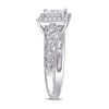 Thumbnail Image 3 of Previously Owned - 1/5 CT. T.W. Diamond Square Frame Vintage-Style Promise Ring in Sterling Silver