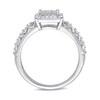 Thumbnail Image 4 of Previously Owned - 1/5 CT. T.W. Diamond Square Frame Vintage-Style Promise Ring in Sterling Silver