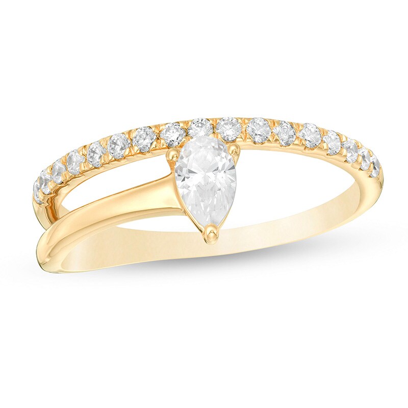 Previously Owned - 1/2 CT. T.W. Pear-Shaped Diamond Wrap Ring in 10K Gold
