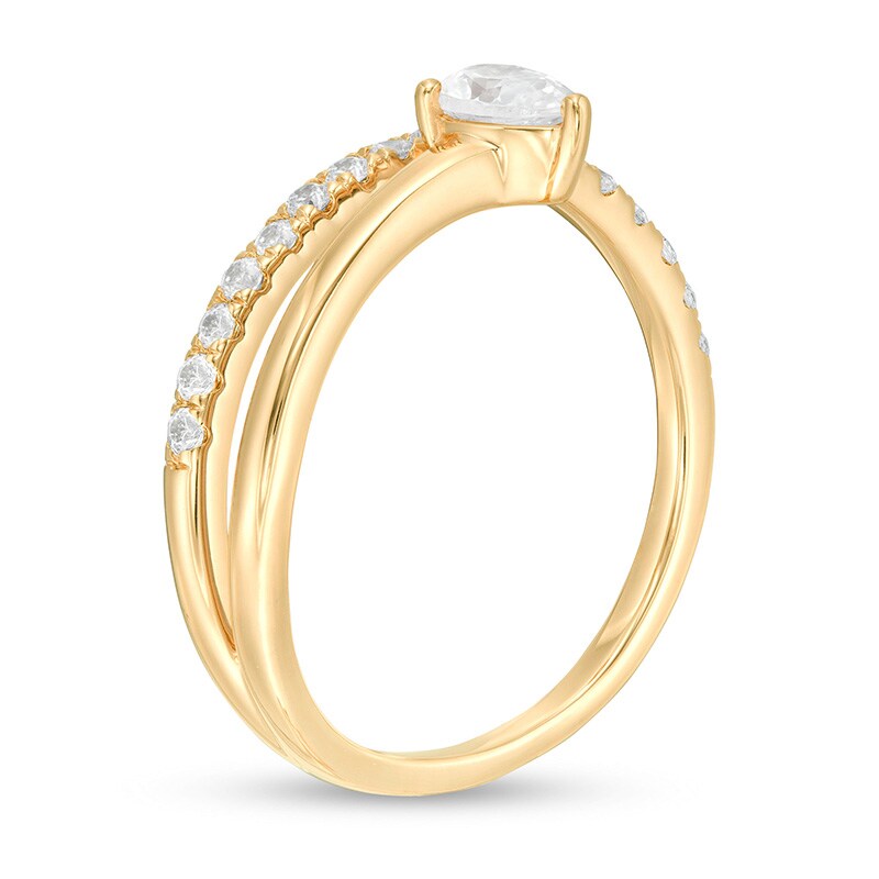 Previously Owned - 1/2 CT. T.W. Pear-Shaped Diamond Wrap Ring in 10K Gold