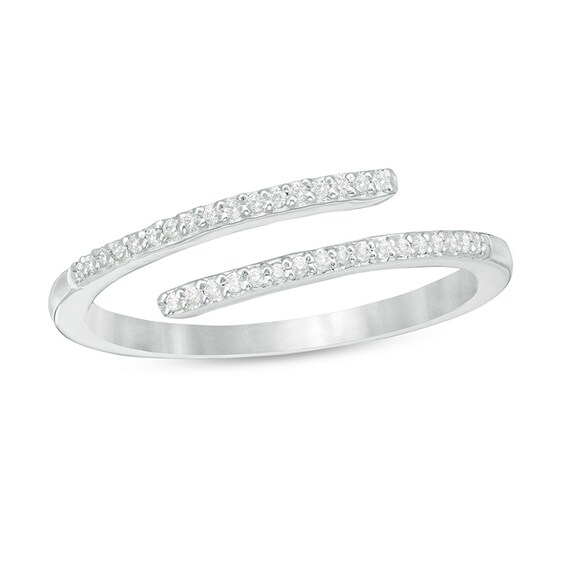 Previously Owned - 1/10 CT. T.w. Diamond Wrap Ring in Sterling Silver