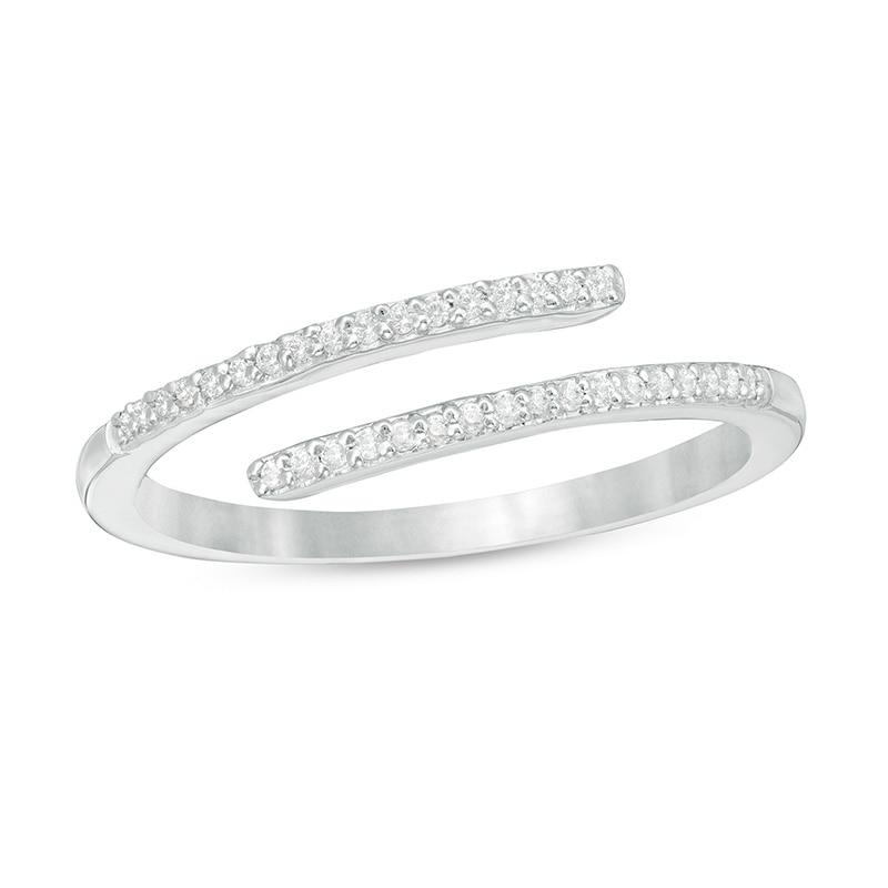 Main Image 1 of Previously Owned - 1/10 CT. T.W. Diamond Wrap Ring in Sterling Silver