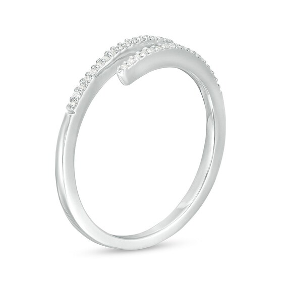 Previously Owned - 1/10 CT. T.w. Diamond Wrap Ring in Sterling Silver