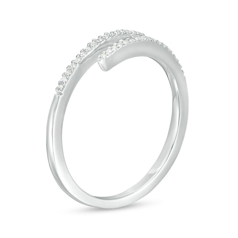 Main Image 3 of Previously Owned - 1/10 CT. T.W. Diamond Wrap Ring in Sterling Silver