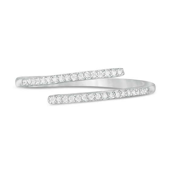 Previously Owned - 1/10 CT. T.w. Diamond Wrap Ring in Sterling Silver