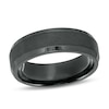 Thumbnail Image 1 of Previously Owned - 7.0mm Satin center Bevelled Edge Comfort-Fit Band in Black Titanium