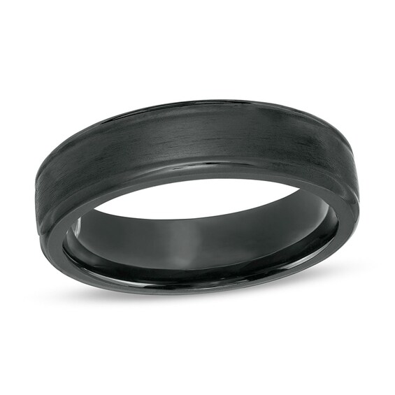 Previously Owned - 6.0mm Satin Comfort-Fit Band in Black Titanium