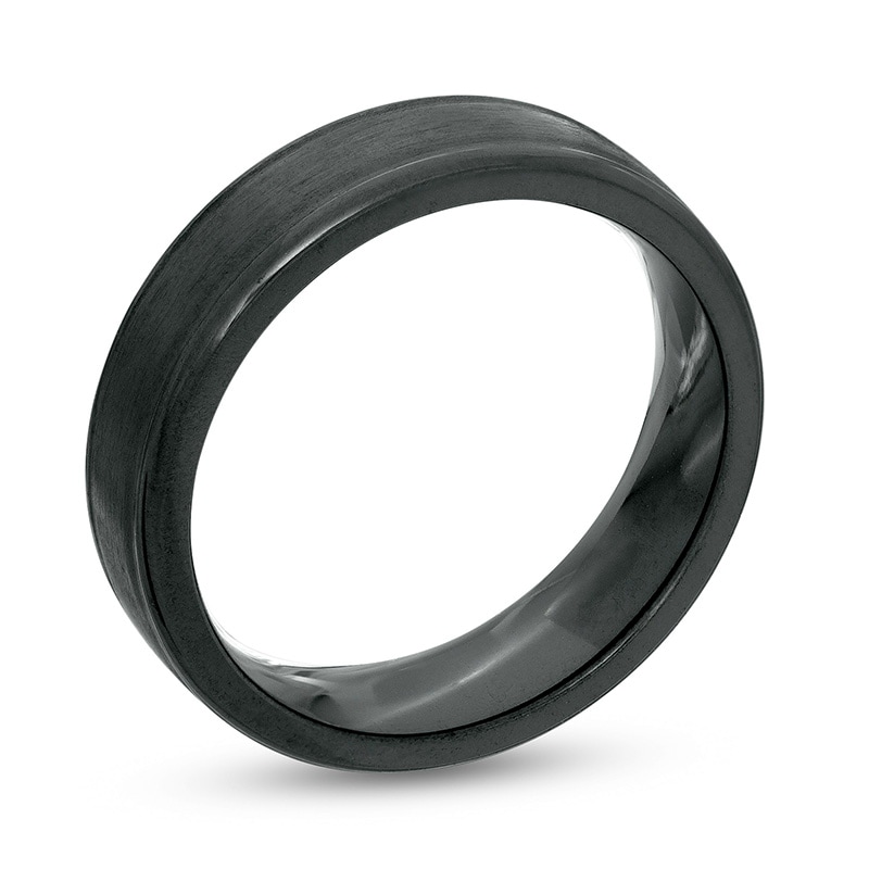 Main Image 3 of Previously Owned - 6.0mm Satin Comfort-Fit Band in Black Titanium
