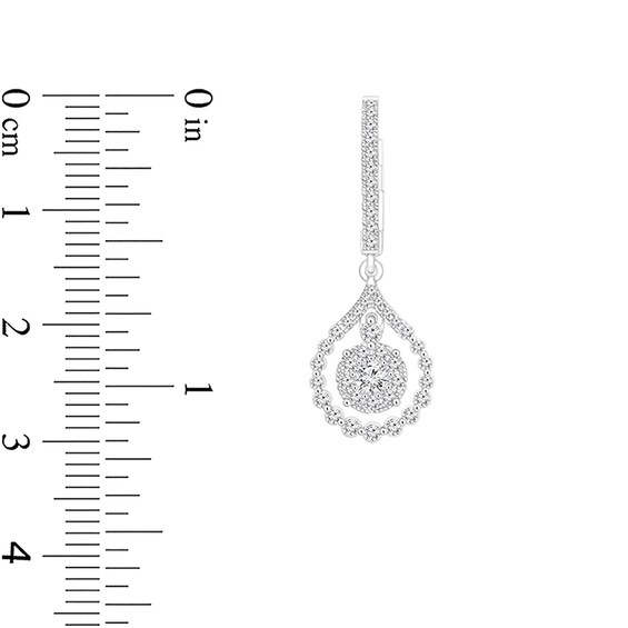 Previously Owned - 1 CT. T.w. Diamond Dangle Teardrop Earrings in 10K White Gold