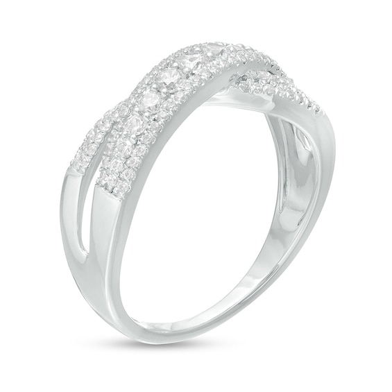 Previously Owned - 1/2 CT. T.w. Diamond Criss-Cross Split Shank Ring in 10K White Gold
