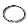 Thumbnail Image 2 of Previously Owned - Bulova Jewelry 1.57mm Black Leather Bracelet with Stainless Steel Clasp - 8.5&quot;