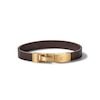 Thumbnail Image 1 of Previously Owned - Bulova Jewelry 1.57mm Brown Leather Bracelet with Yellow IP Stainless Steel Clasp - 8.5"