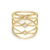 Thumbnail Image 1 of Previously Owned - LexiMazz 1/10 CT. T.W. Diamond Linear Orbit "X" Ring in 14K Gold