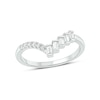 Thumbnail Image 1 of Previously Owned - 1/5 CT. T.W. Baguette and Round Diamond Chevron Ring in 10K White Gold