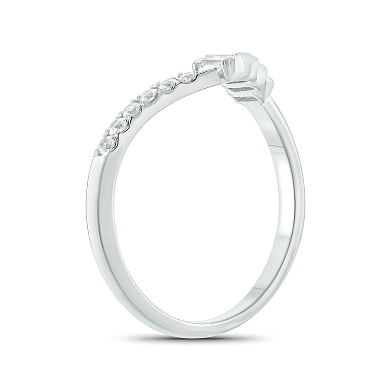 Main Image 2 of Previously Owned - 1/5 CT. T.W. Baguette and Round Diamond Chevron Ring in 10K White Gold