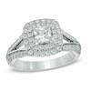 Thumbnail Image 1 of Previously Owned - Celebration Fire™ 1-1/4 CT. T.W. Princess-Cut Diamond Frame Engagement Ring in 14K White Gold