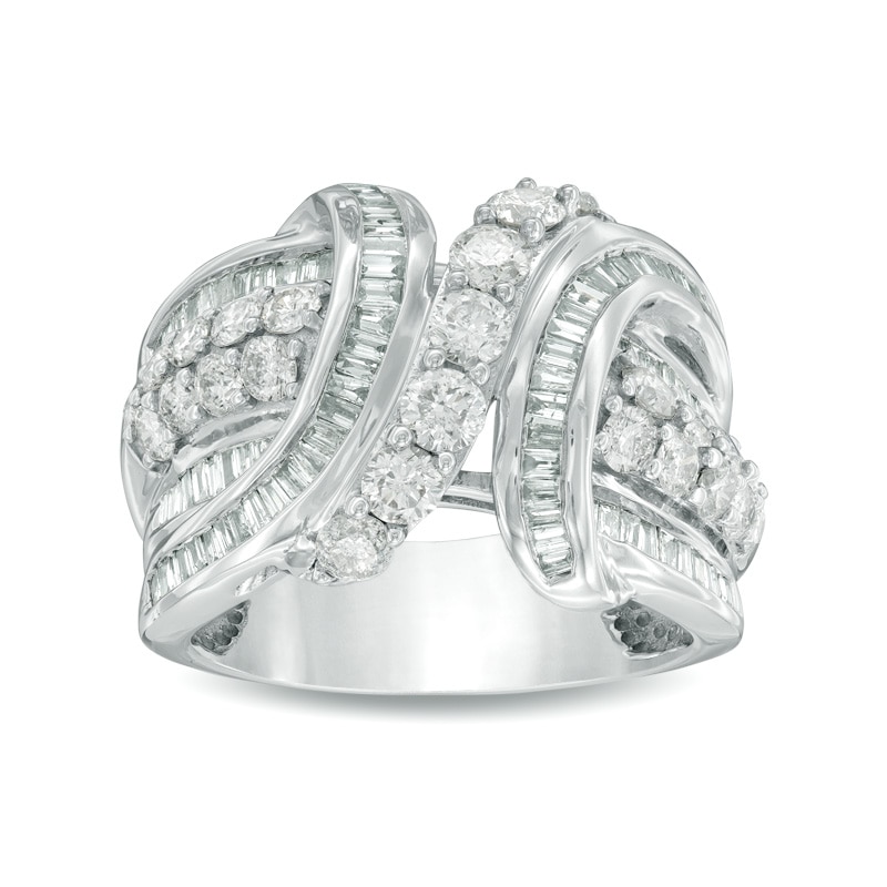 Main Image 1 of Previously Owned - 2 CT. T.W. Diamond Bypass Ring in 10K White Gold