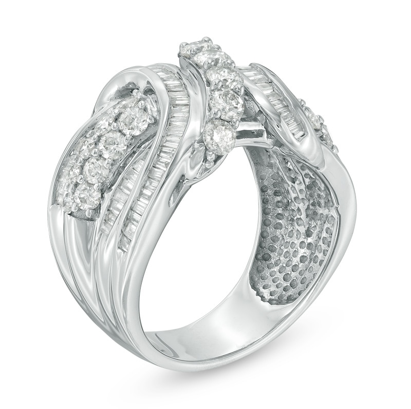 Main Image 2 of Previously Owned - 2 CT. T.W. Diamond Bypass Ring in 10K White Gold