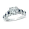 Thumbnail Image 1 of Previously Owned - Vera Wang Love Collection 1 CT. T.W. Diamond and Blue Sapphire Engagement Ring in 14K White Gold