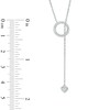 Thumbnail Image 2 of Previously Owned - 1/8 CT. T.W. Diamond Circle and Heart "Y" Necklace in 14K White Gold - 24"
