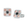 Thumbnail Image 1 of Previously Owned - Cushion-Cut Lab-Created Black Spinel Tribal-Style Cuff Links in Two-Tone Stainless Steel