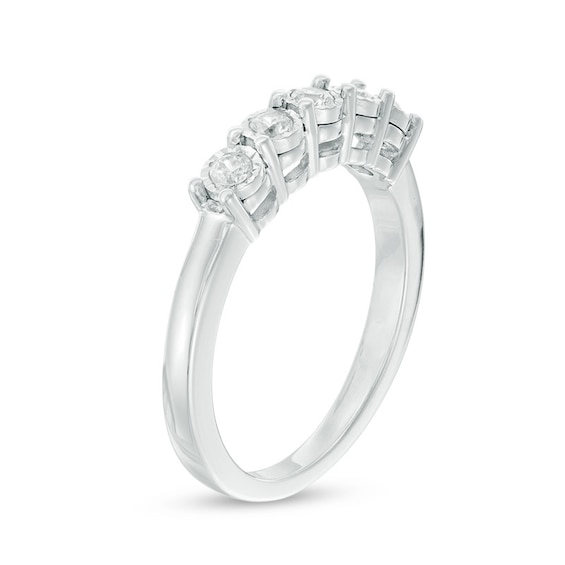 Previously Owned - 1/5 CT. T.w. Diamond Five Stone Anniversary Band in 10K White Gold