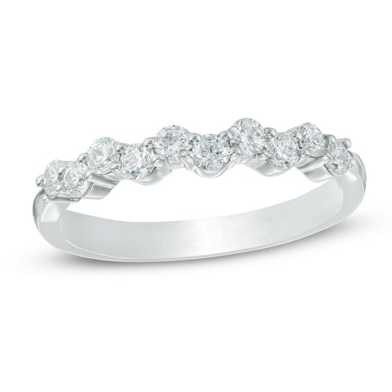 Previously Owned - 1/2 CT. T.w. Diamond Zig-Zag Anniversary Band in 14K White Gold