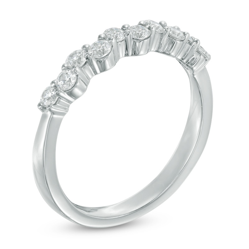Main Image 2 of Previously Owned - 1/2 CT. T.W. Diamond Zig-Zag Anniversary Band in 14K White Gold