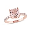 Thumbnail Image 1 of Previously Owned - 8.0mm Cushion-Cut Morganite and Diamond Accent Engagement Ring in 10K Rose Gold