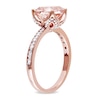 Thumbnail Image 2 of Previously Owned - 8.0mm Cushion-Cut Morganite and Diamond Accent Engagement Ring in 10K Rose Gold