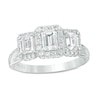 Thumbnail Image 1 of Previously Owned - Vera Wang Love Collection 1-1/3 CT. T.W. Emerald-Cut Diamond Frame Engagement Ring in 14K White Gold