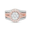 Thumbnail Image 4 of Previously Owned - 1-1/2 CT. T.W. Composite Diamond Frame Multi-Row Vintage-Style Engagement Ring in 14K Two-Tone Gold