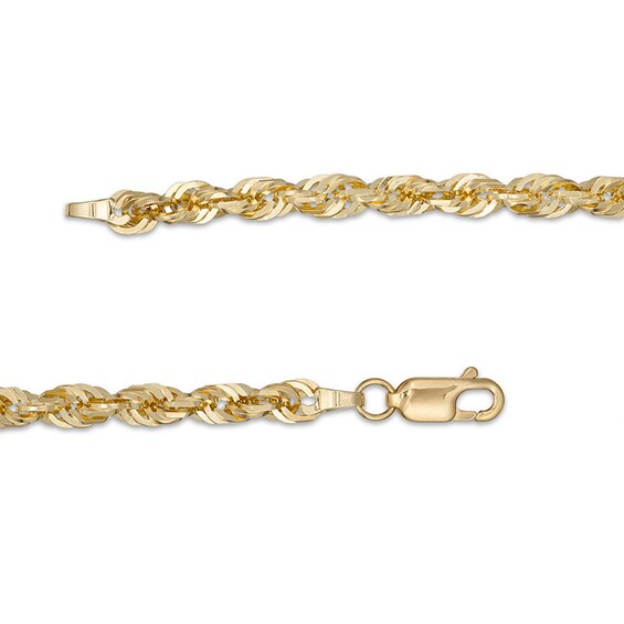 Previously Owned - 3.85mm Diamond-Cut Glitter Rope Chain Necklace in 10K Gold - 20"