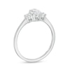 Thumbnail Image 3 of Previously Owned - 5/8 CT. T.W. Oval and Round Diamond Three Stone Engagement Ring in 14K White Gold