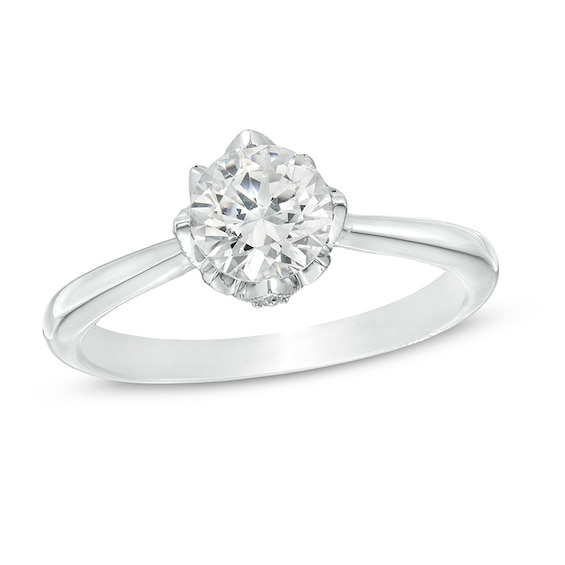 Previously Owned - Celebration Ideal 1 CT. T.w. Diamond Frame Engagement Ring in 14K White Gold